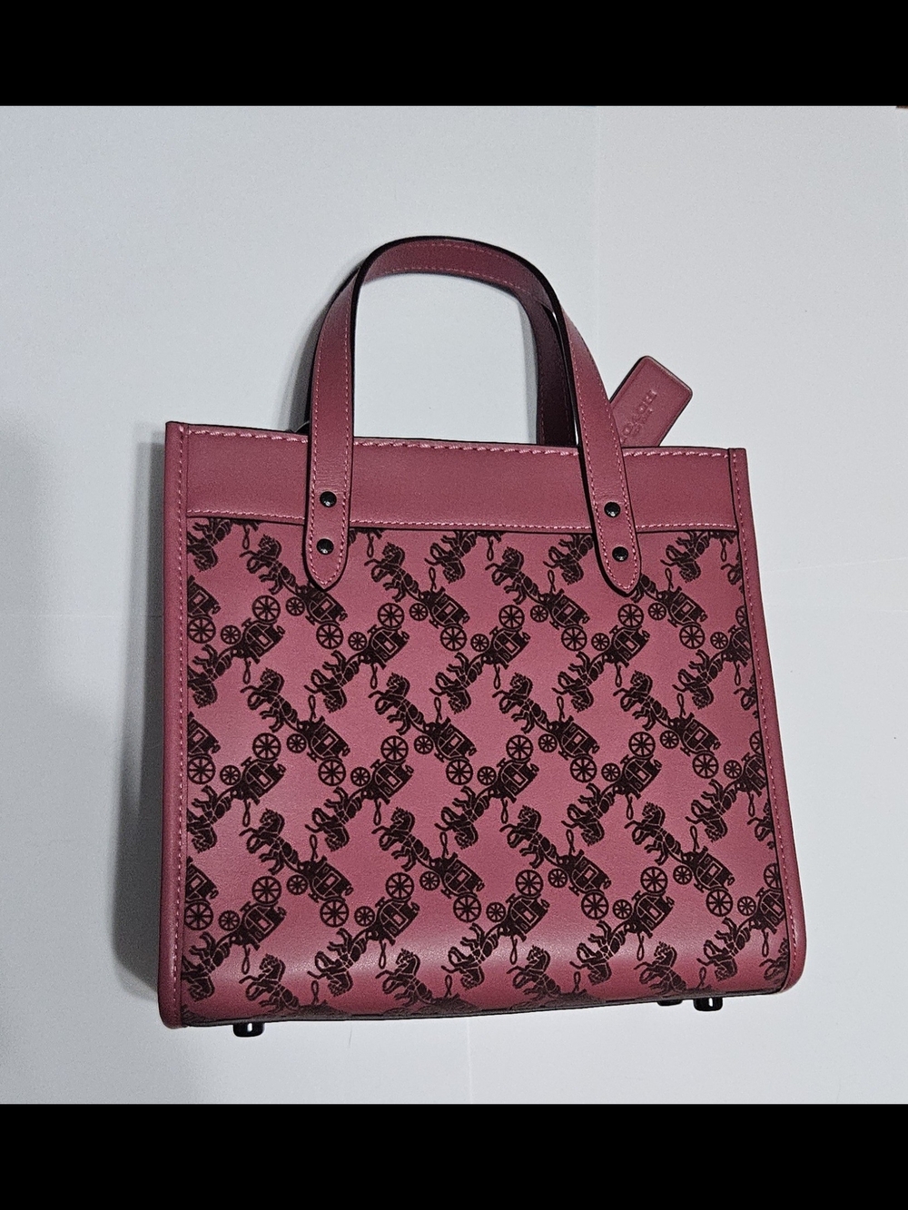 Coach Field Tote Bag 22 With Velvet Horse And Carriage in Rouge CD750 - Picture 10 of 16